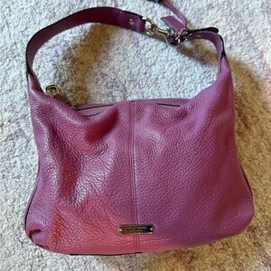 Coach Pink/Purple Hobo Bag with Textured Leather